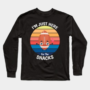 I'm Just Here For The Snacks Black Women Football Long Sleeve T-Shirt